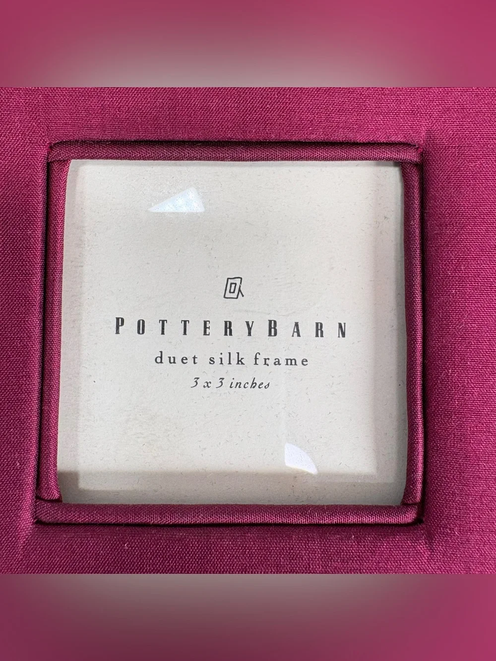 Pottery Barn Duet Silk Frame Photo Box Burgundy Vintage